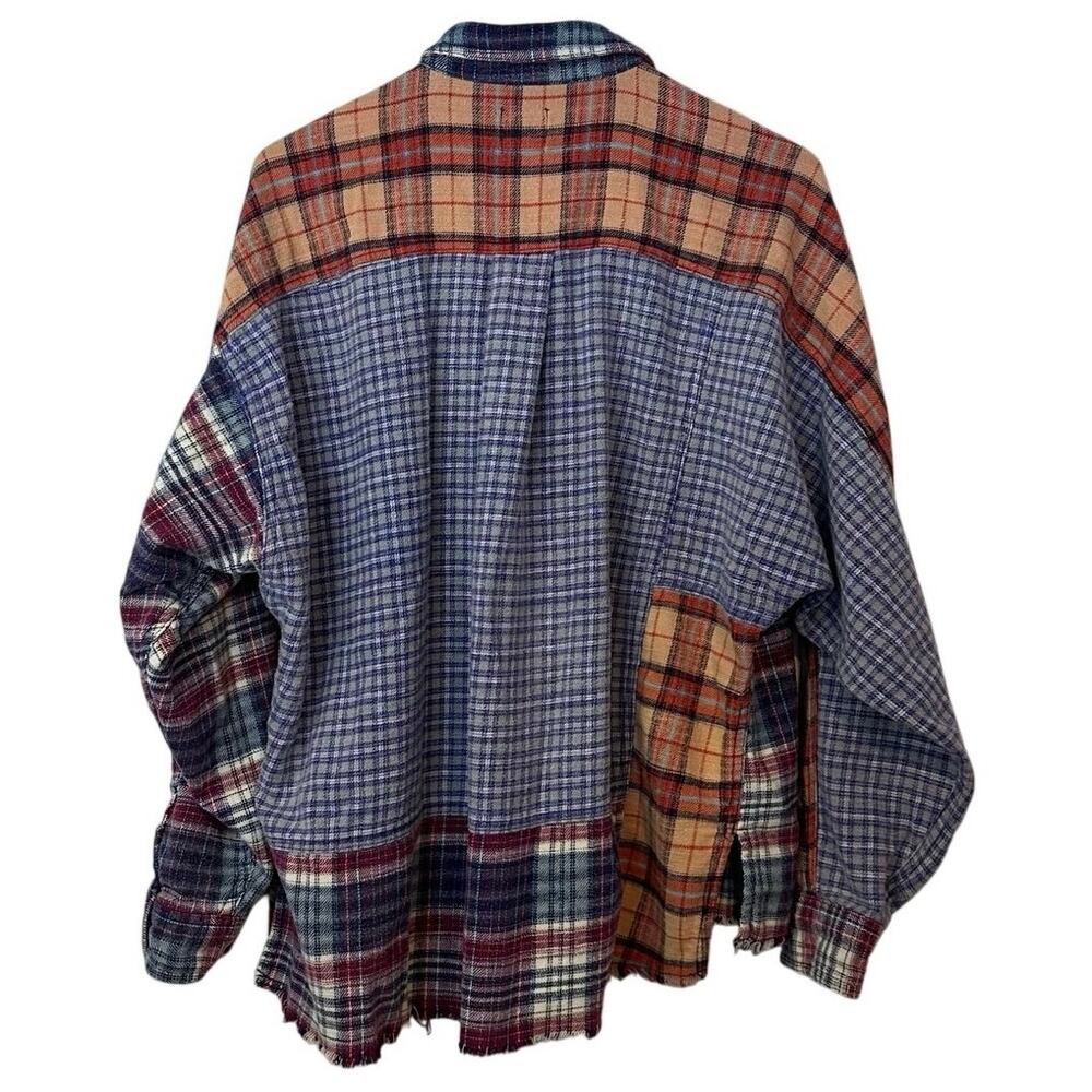 BDG Womens Patchwork Plaid Oversized Button Flann… - image 2